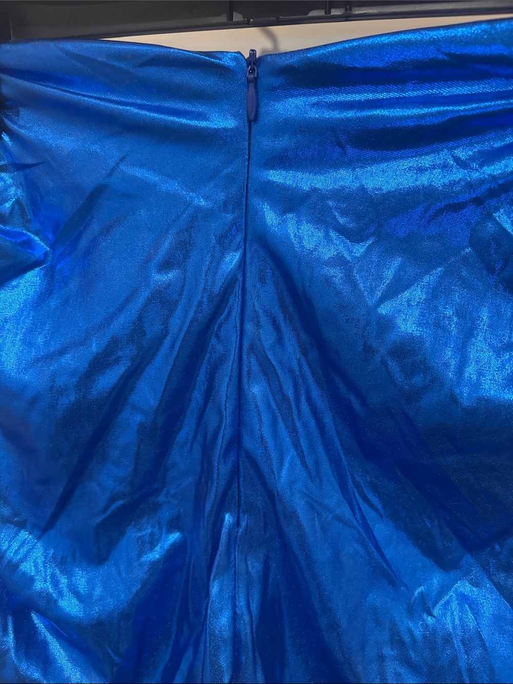 Shiny Ruched Blue Pants - Picture 5 of 6